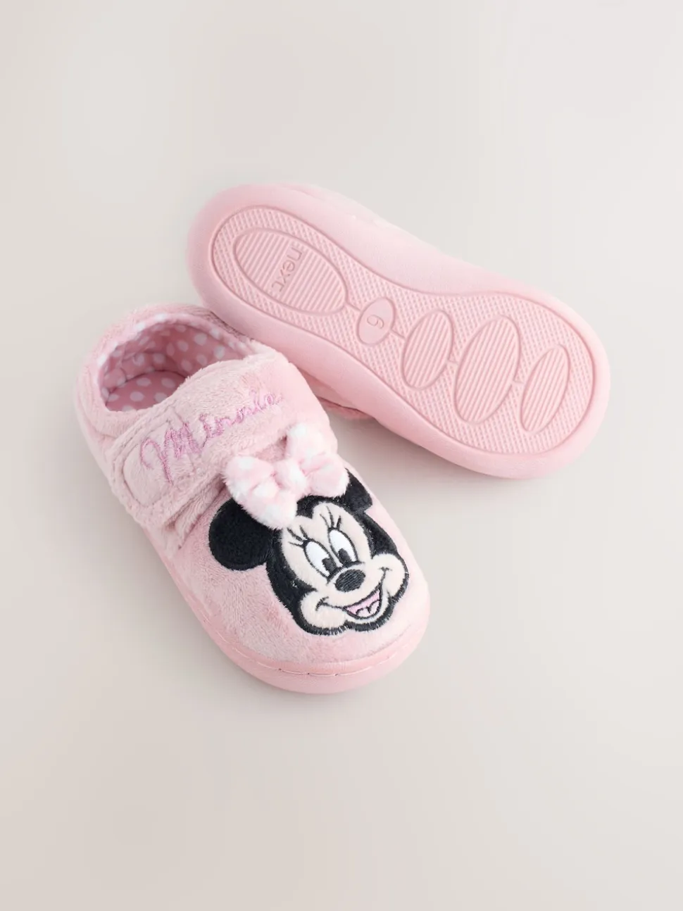 Rose - Chaussons Minnie Mouse à semelle coupée