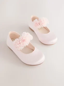 Rose - Chaussures Mary Jane en satin pour jeunes filles en fleur