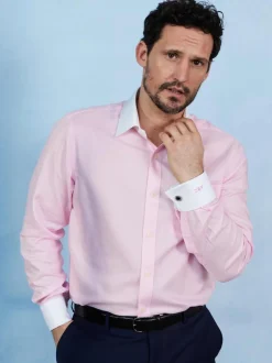 Rose - Chemise formelle Winchester classique en coton texturé Savile Row Company