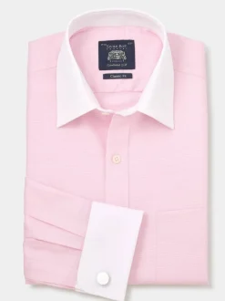 Rose - Chemise formelle Winchester classique en coton texturé Savile Row Company