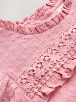 Rose - Chemisier à volants à manches longues (3-16ans)