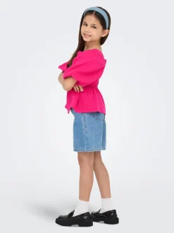 Rose - Chemisier Only KIDS texturé à manches courtes et manches bouffantes