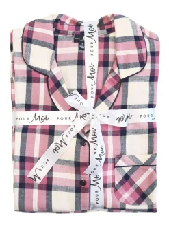 Rose - Coffret cadeau Pour Moi pyjama en coton brossé à carreaux confortables