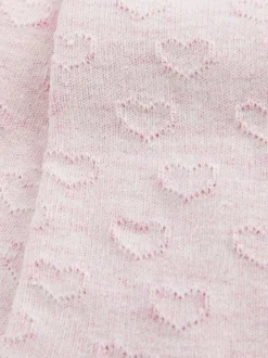 Rose - Collants enrichis en coton texturés motif cœur