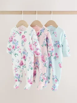 Rose - Combinaison de nuit zippée pour bébé 3 Pack (0-2ans)