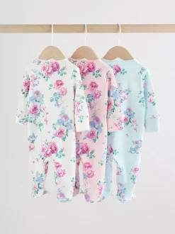 Rose - Combinaison de nuit zippée pour bébé 3 Pack (0-2ans)