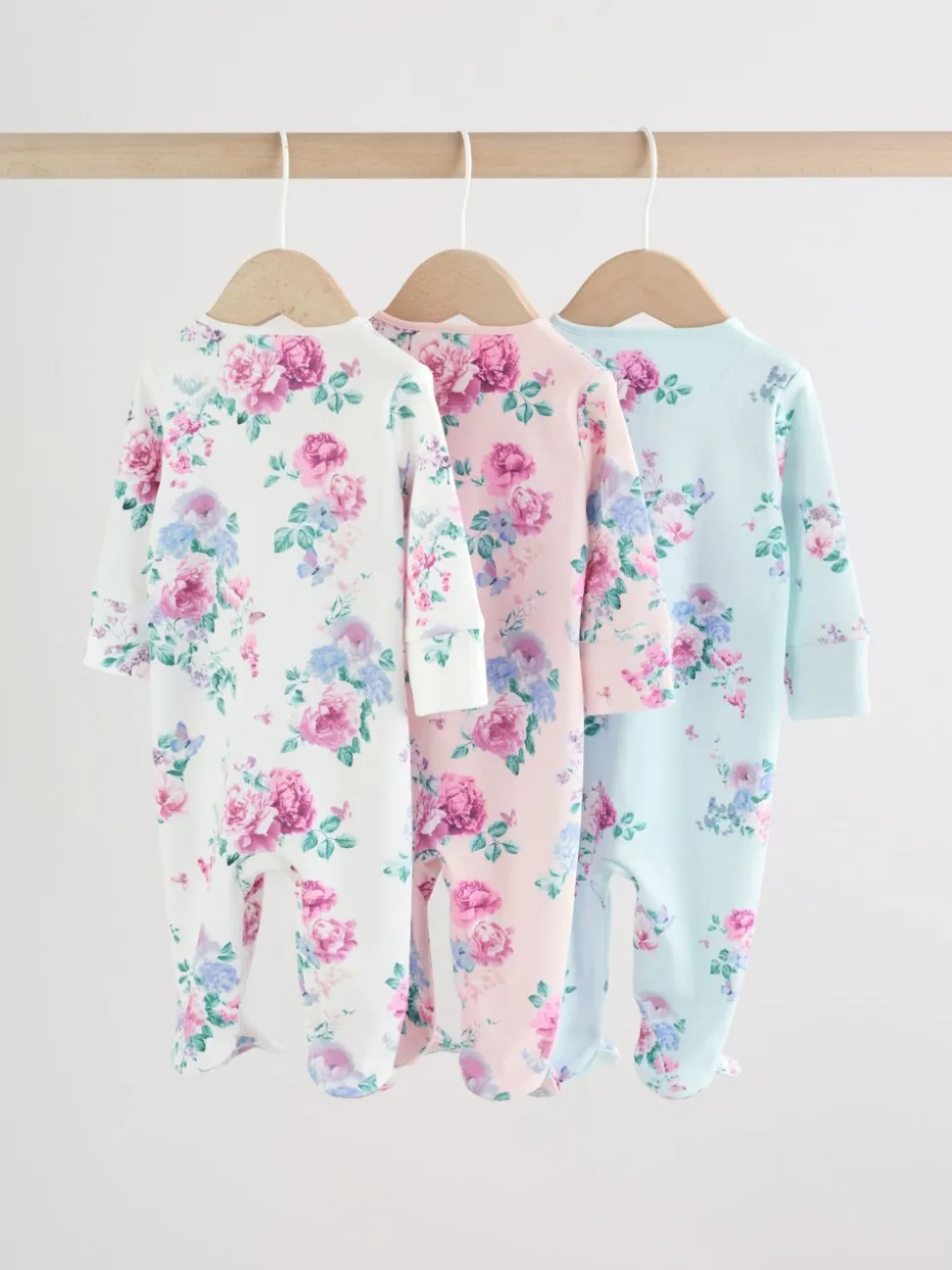 Rose - Combinaison de nuit zippée pour bébé 3 Pack (0-2ans)