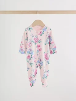 Rose - Combinaison de nuit zippée pour bébé 3 Pack (0-2ans)