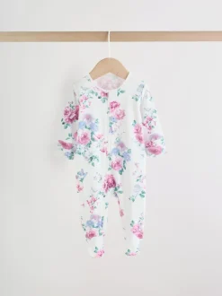 Rose - Combinaison de nuit zippée pour bébé 3 Pack (0-2ans)