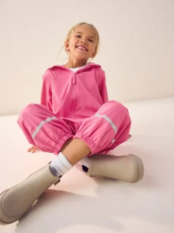 Rose - Combinaison imperméable zippée à capuche (12mois -10ans)