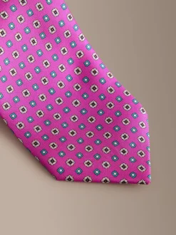 Rose - Cravate géométrique en soie Signature italienne