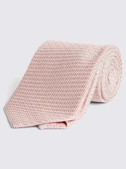 Rose - Cravate MOSS Grenadine