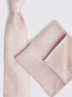 Rose - Cravate MOSS Grenadine