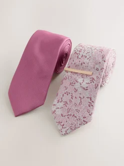 Rose - Cravates 2 Lot