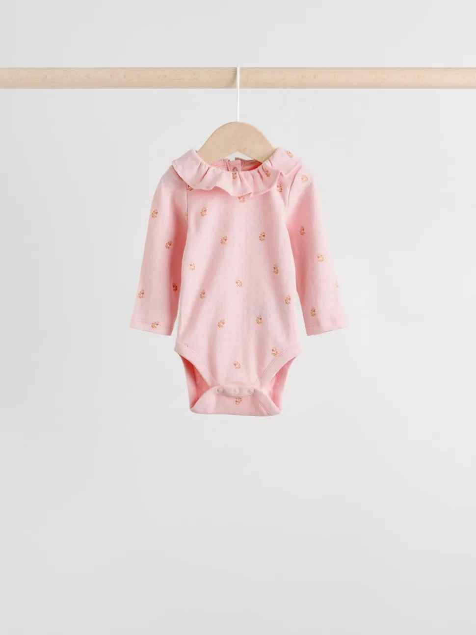 Rose / Crème / Marron Ditsy - Body à volants et manches longues bébé Lot de 4 (0mois2ans)