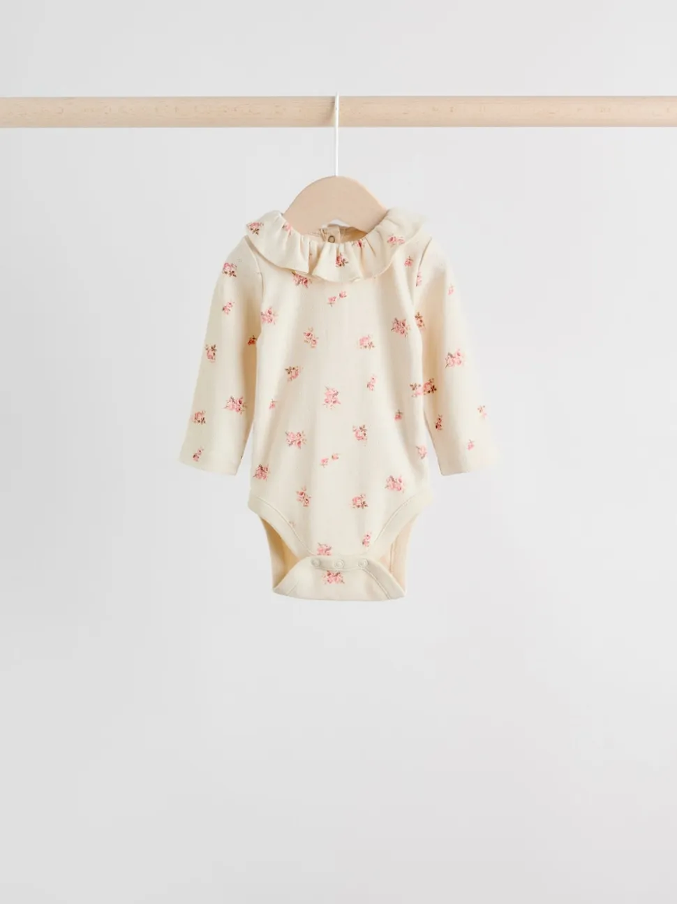 Rose / Crème / Marron Ditsy - Body à volants et manches longues bébé Lot de 4 (0mois2ans)