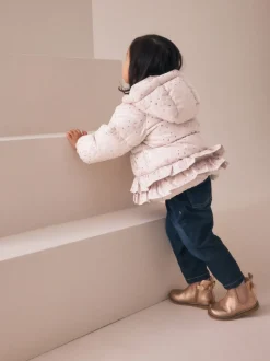 Rose - Doudoune Résistant à la douche avec ourlet à volants (3mois-7ans)