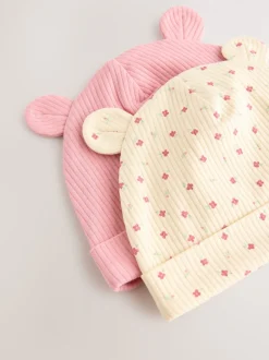 Rose - Ensemble 4 pièces bonnets et bavoirs bébé (0-18mois)