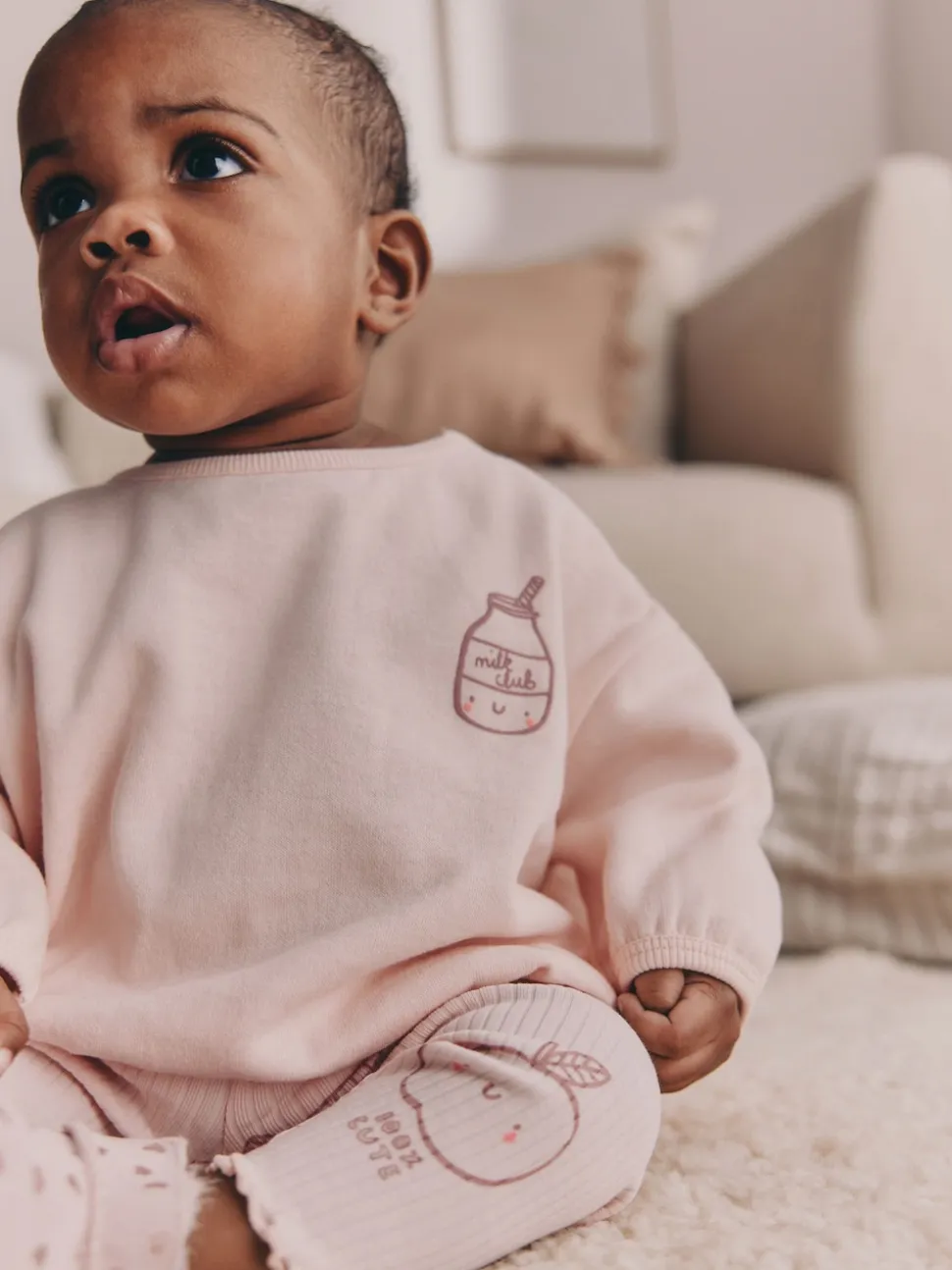 Rose - Ensemble 2 Pieces pour Sweat-shirt et Leggings BÉBÉ (0mois-2ans)