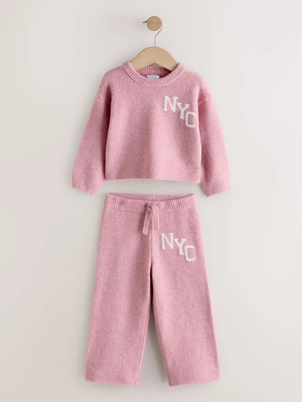 Rose - Ensemble confortable NYC en maille (3mois-7ans)