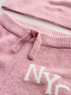 Rose - Ensemble confortable NYC en maille (3mois-7ans)