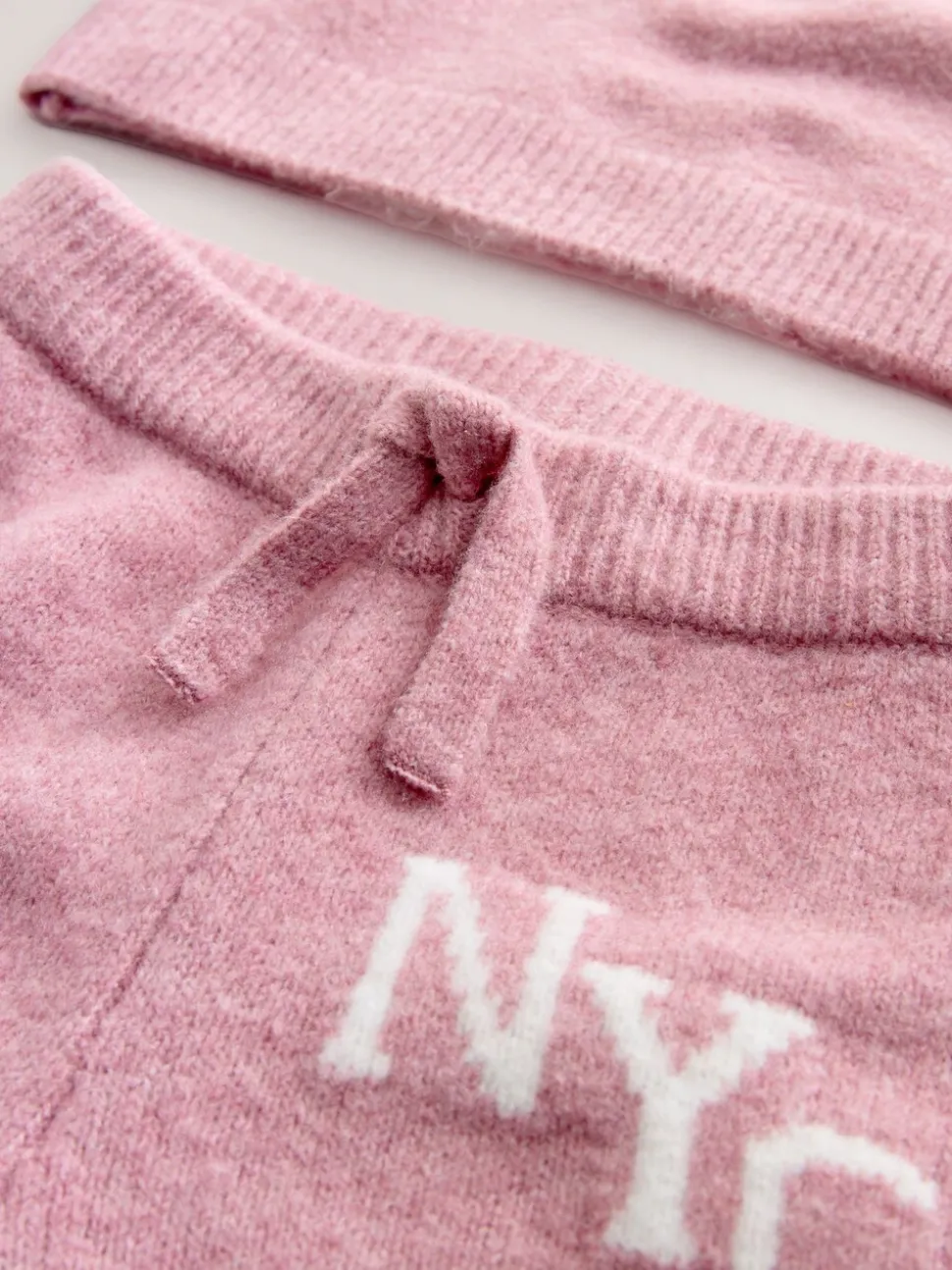 Rose - Ensemble confortable NYC en maille (3mois-7ans)