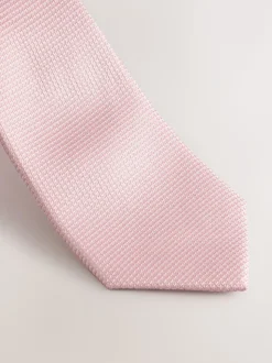 Rose - Ensemble cravate et pochette texturées