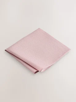 Rose - Ensemble cravate et pochette texturées