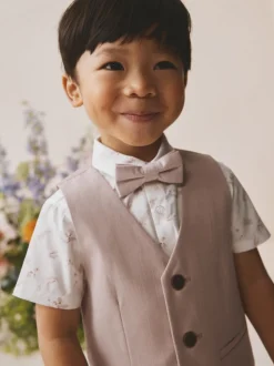 Rose - Ensemble gilet, chemise, short et cravate (3mois9ans)