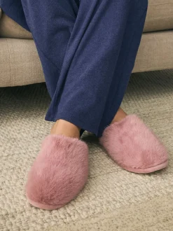 Rose - Faux Fur Mule Slippers