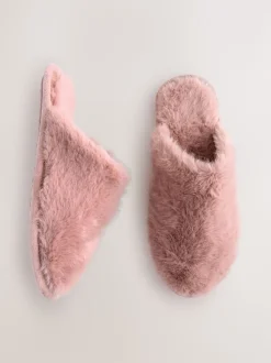 Rose - Faux Fur Mule Slippers
