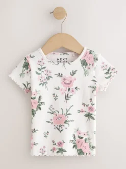 Rose - Hauts côtelés à manches courtes Lot 5 (3mois7ans)