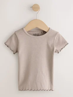 Rose - Hauts côtelés à manches courtes Lot 5 (3mois7ans)