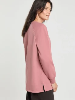 Rose - JD Williams Sweat-shirt long classique à Col rond