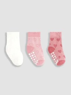 Rose - Jojo Maman Bébé 3{Paquet de chaussettes Cœur