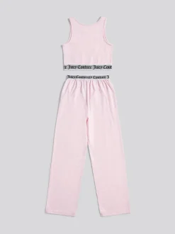 Rose - Juicy Couture élastique Lounge Manches courtes Raccourci Gilet et Pyjamas Ample