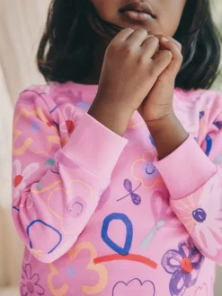 Rose / Lilas Fleuri - Lot de 3 pyjamas confortables (9mois à10ans)