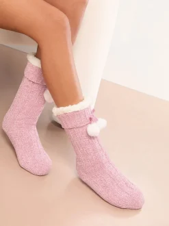 Rose - Lipsy Chaussons Chaussettes douillettes en chenille