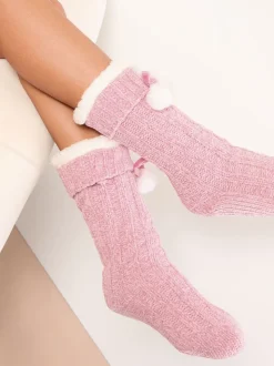 Rose - Lipsy Chaussons Chaussettes douillettes en chenille
