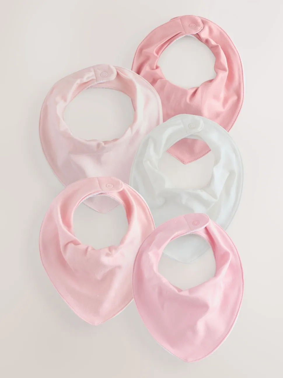Rose - Lot de 5 bavoirs pour bébé