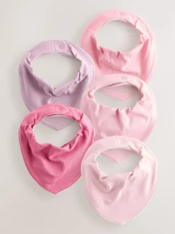 Rose - Lot de 5 bavoirs pour bébé
