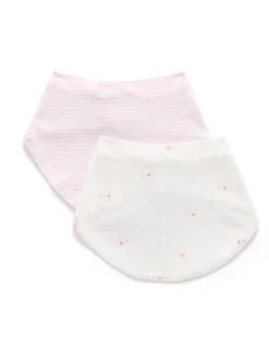 Rose - Lot de 2 bavoirs Purebaby Essential Dribble