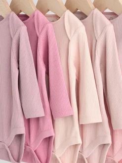 Rose - Lot de 5 bodies à manches longues pour bébé