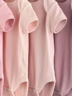 Rose - Lot de 5 bodies bébé à manches courtes