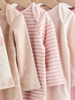 Rose - Lot de 5 bodys à manches longues pour bébé