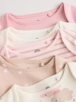 Rose - Lot de 5 bodys à manches longues pour bébé