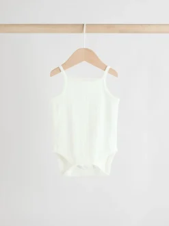 Rose - Lot de 5 bodys débardeurs en maille pointelle pour bébé