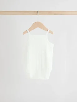 Rose - Lot de 5 bodys débardeurs en maille pointelle pour bébé