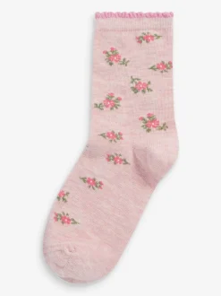 Rose - Lot de 7 chaussettes de cheville Cotton Rich Pretty