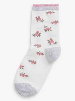 Rose - Lot de 7 chaussettes de cheville Cotton Rich Pretty